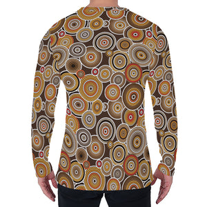 Aboriginal Art Dot Pattern Print Men's Long Sleeve T-Shirt