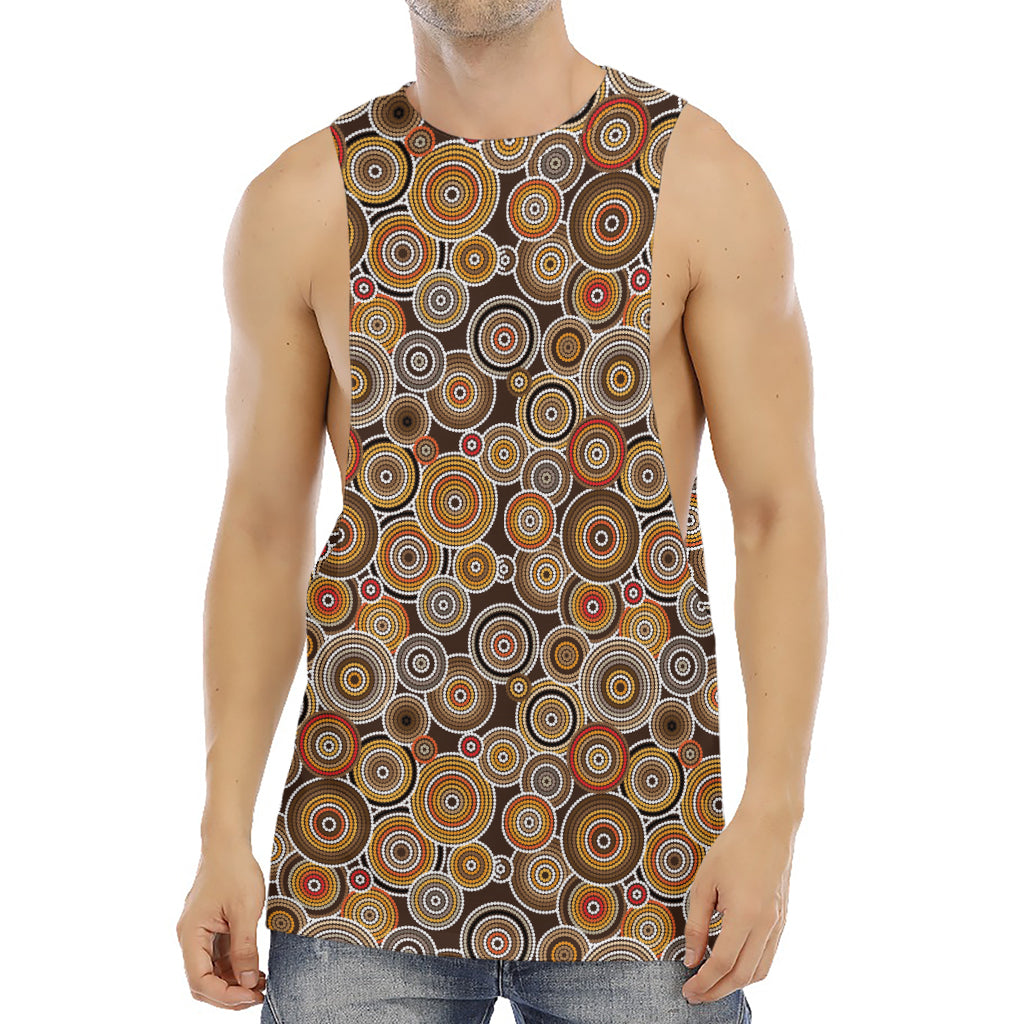 Aboriginal Art Dot Pattern Print Men's Muscle Tank Top
