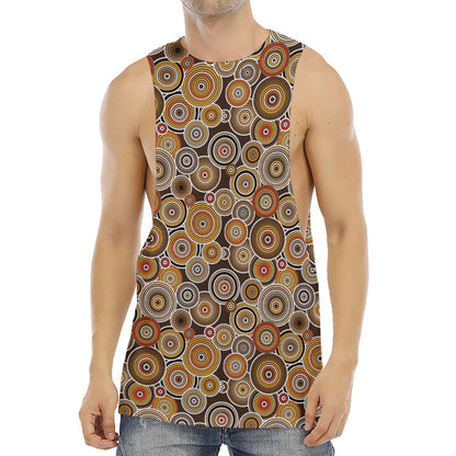 Aboriginal Art Dot Pattern Print Men's Muscle Tank Top