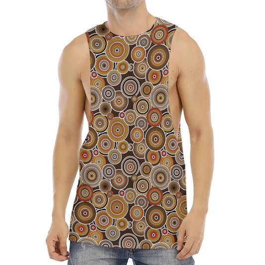 Aboriginal Art Dot Pattern Print Men's Muscle Tank Top