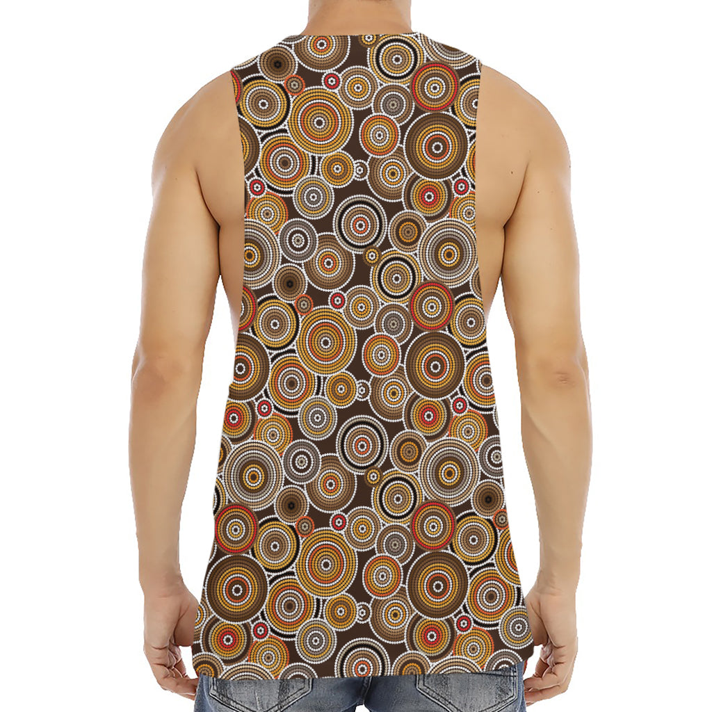 Aboriginal Art Dot Pattern Print Men's Muscle Tank Top