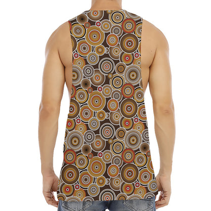 Aboriginal Art Dot Pattern Print Men's Muscle Tank Top