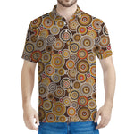 Aboriginal Art Dot Pattern Print Men's Polo Shirt