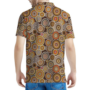 Aboriginal Art Dot Pattern Print Men's Polo Shirt