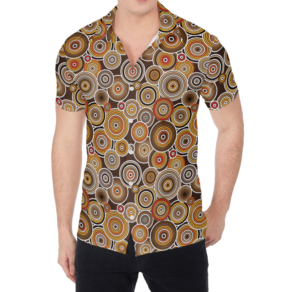 Aboriginal Art Dot Pattern Print Men's Shirt