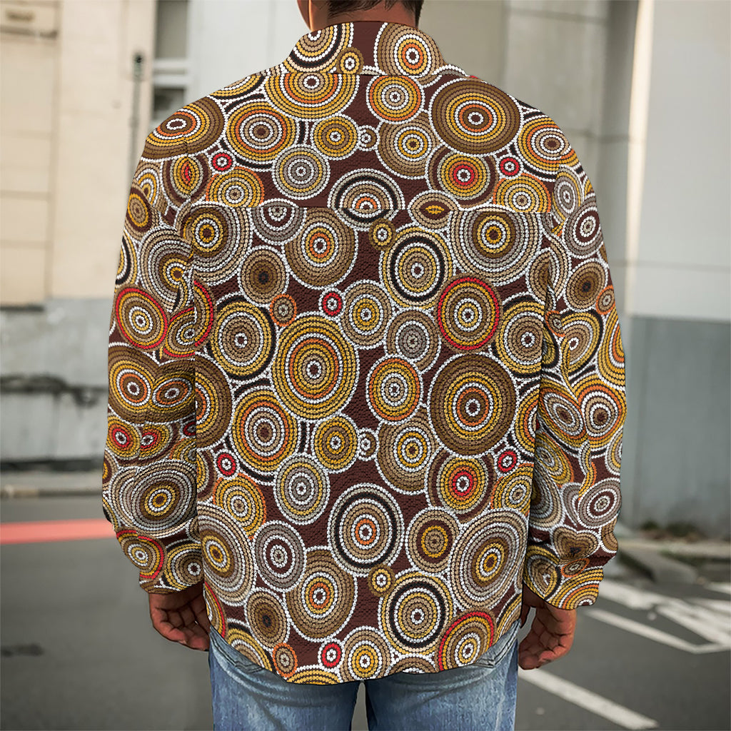 Aboriginal Art Dot Pattern Print Men's Shirt Jacket