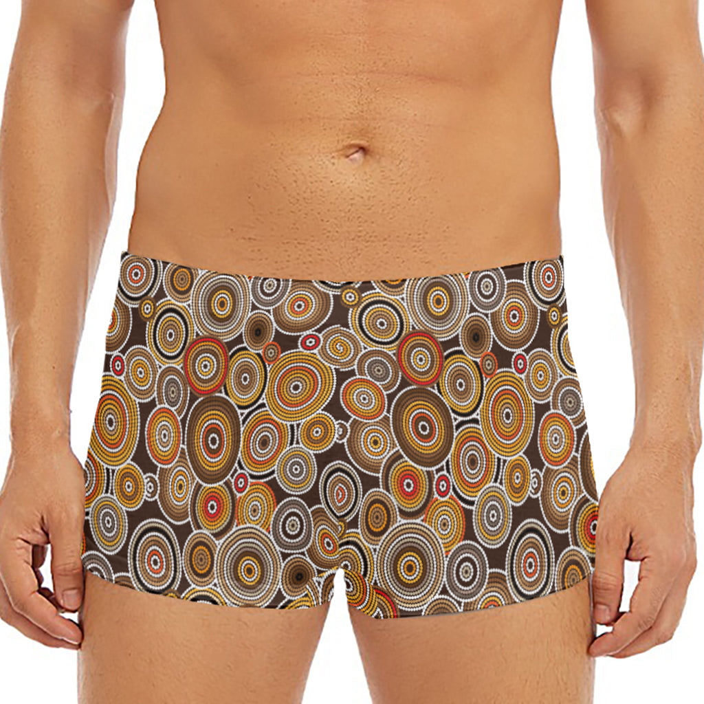 Aboriginal Art Dot Pattern Print Men's Short Boxer Briefs