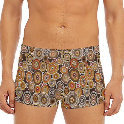 Aboriginal Art Dot Pattern Print Men's Short Boxer Briefs