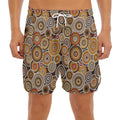 Aboriginal Art Dot Pattern Print Men's Split Running Shorts