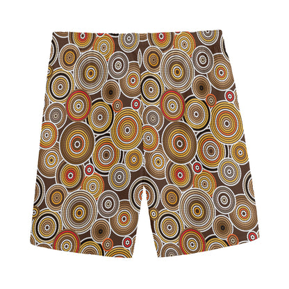 Aboriginal Art Dot Pattern Print Men's Sports Shorts