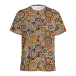 Aboriginal Art Dot Pattern Print Men's Sports T-Shirt