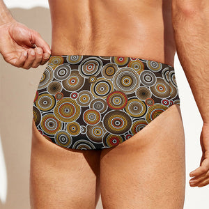 Aboriginal Art Dot Pattern Print Men's Swim Briefs