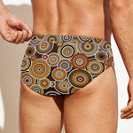 Aboriginal Art Dot Pattern Print Men's Swim Briefs