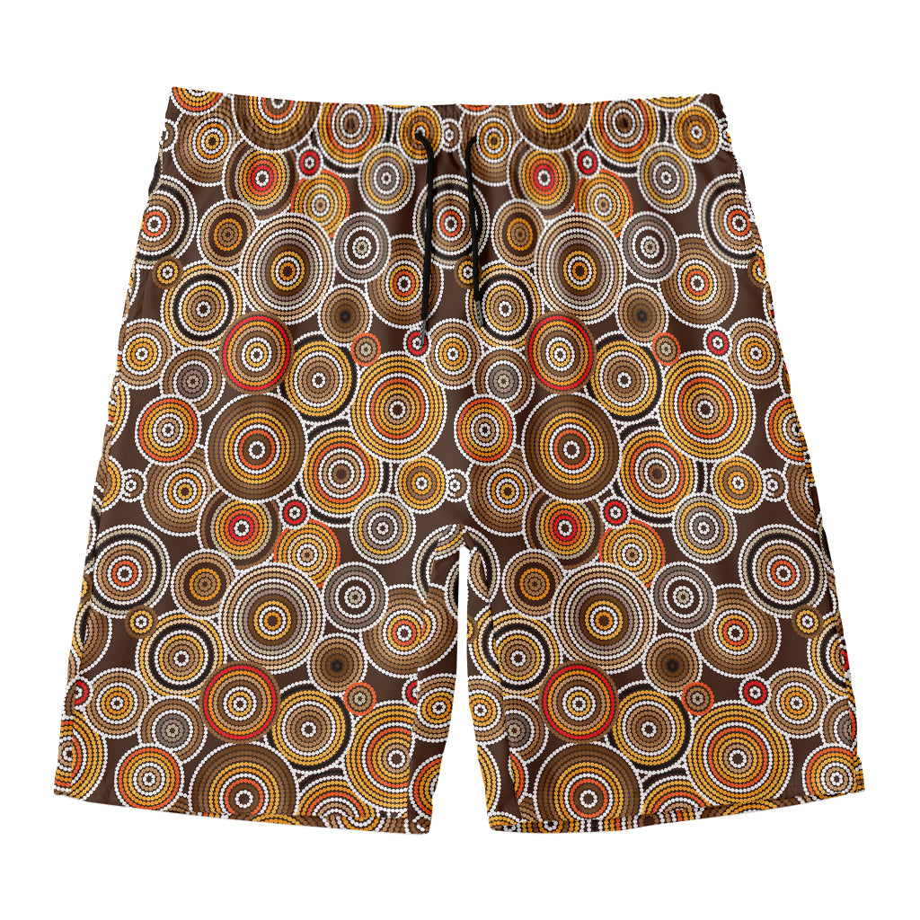 Aboriginal Art Dot Pattern Print Men's Swim Trunks