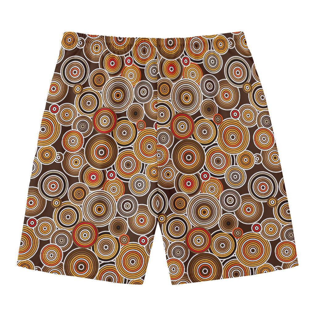 Aboriginal Art Dot Pattern Print Men's Swim Trunks