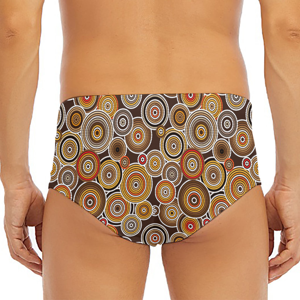 Aboriginal Art Dot Pattern Print Men's Triangle Swim Briefs