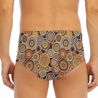 Aboriginal Art Dot Pattern Print Men's Triangle Swim Briefs