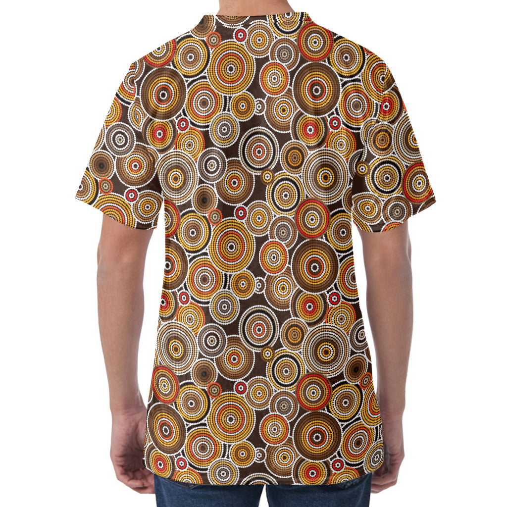 Aboriginal Art Dot Pattern Print Men's Velvet T-Shirt