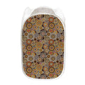 Aboriginal Art Dot Pattern Print Mesh Laundry Hamper
