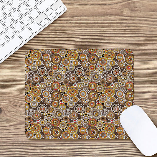 Aboriginal Art Dot Pattern Print Mouse Pad