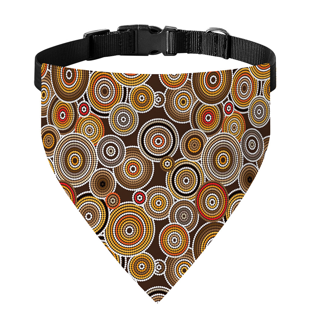 Aboriginal Art Dot Pattern Print Over The Collar Dog Bandana