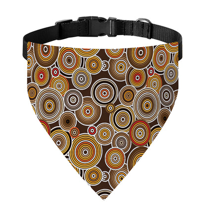 Aboriginal Art Dot Pattern Print Over The Collar Dog Bandana