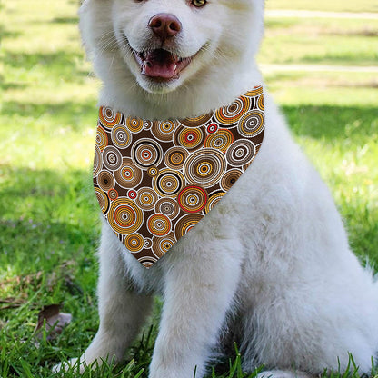 Aboriginal Art Dot Pattern Print Over The Collar Dog Bandana