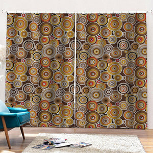 Aboriginal Art Dot Pattern Print Pencil Pleat Curtains