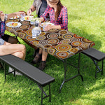 Aboriginal Art Dot Pattern Print Picnic Table Cover