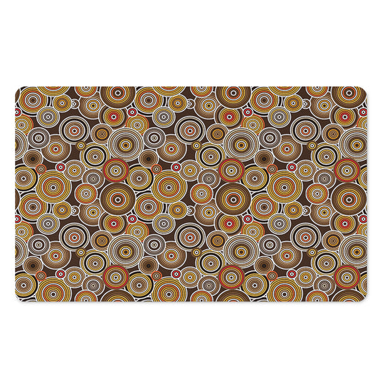 Aboriginal Art Dot Pattern Print Polyester Doormat