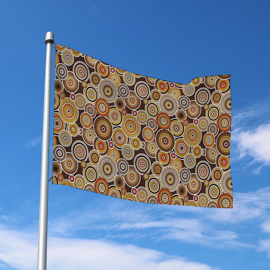 Aboriginal Art Dot Pattern Print Polyester Flag