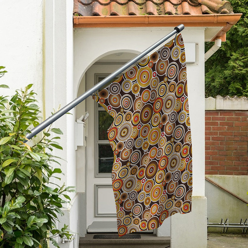 Aboriginal Art Dot Pattern Print Polyester Flag