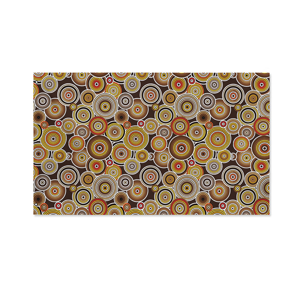 Aboriginal Art Dot Pattern Print Polyester Flag