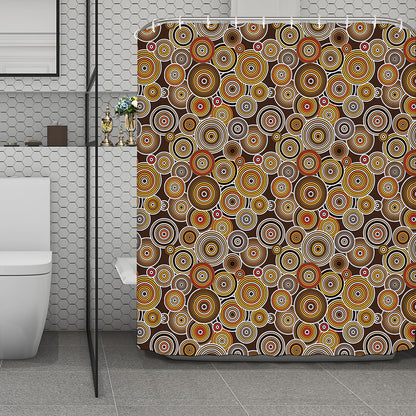 Aboriginal Art Dot Pattern Print Polyester Shower Curtain