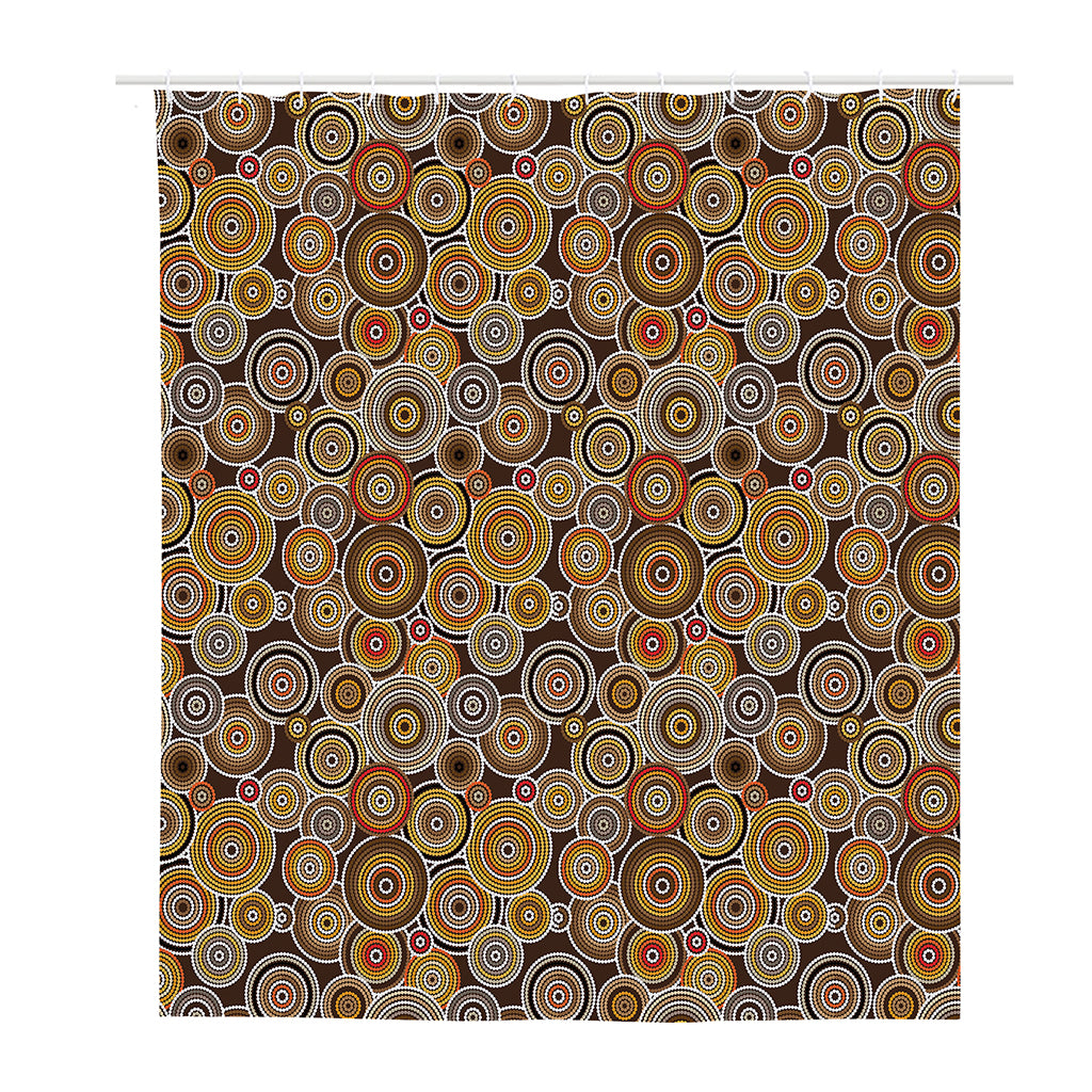 Aboriginal Art Dot Pattern Print Polyester Shower Curtain