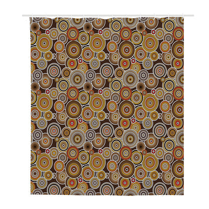 Aboriginal Art Dot Pattern Print Polyester Shower Curtain