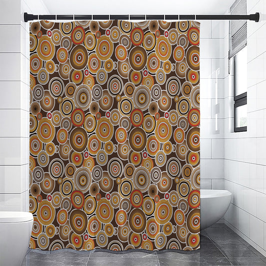 Aboriginal Art Dot Pattern Print Premium Shower Curtain