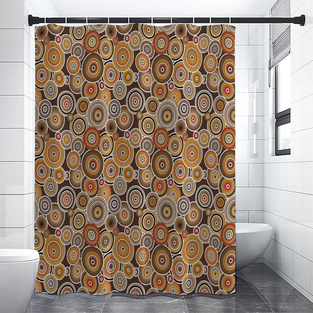 Aboriginal Art Dot Pattern Print Premium Shower Curtain