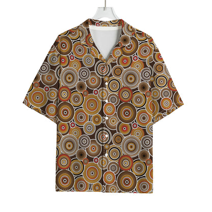 Aboriginal Art Dot Pattern Print Rayon Hawaiian Shirt