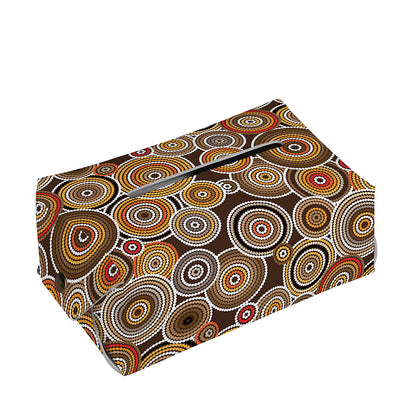 Aboriginal Art Dot Pattern Print Rectangle Tissue Box Cover