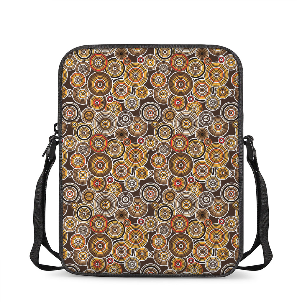 Aboriginal Art Dot Pattern Print Rectangular Crossbody Bag