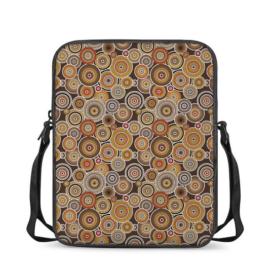 Aboriginal Art Dot Pattern Print Rectangular Crossbody Bag