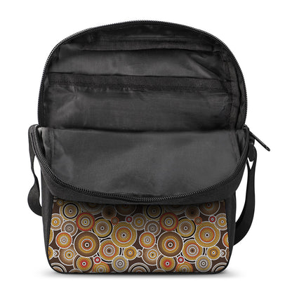 Aboriginal Art Dot Pattern Print Rectangular Crossbody Bag