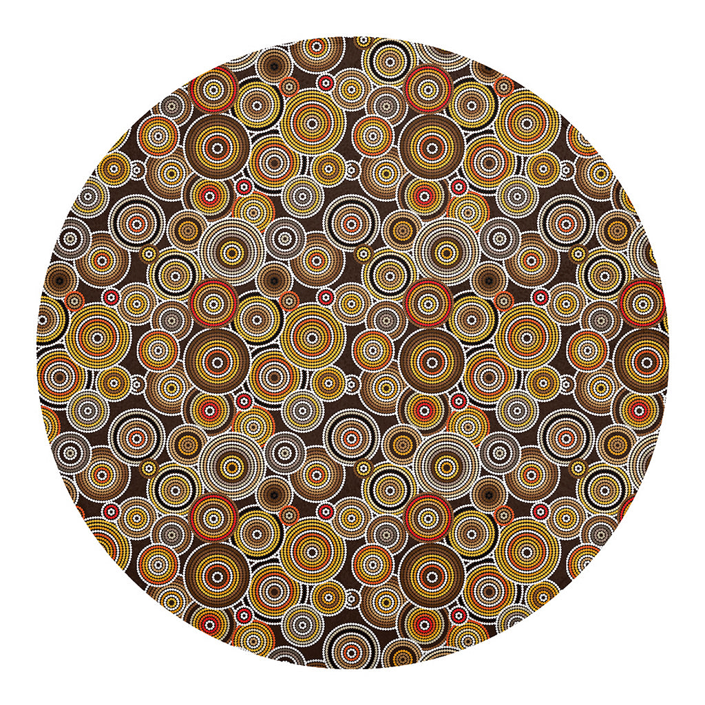 Aboriginal Art Dot Pattern Print Round Blanket