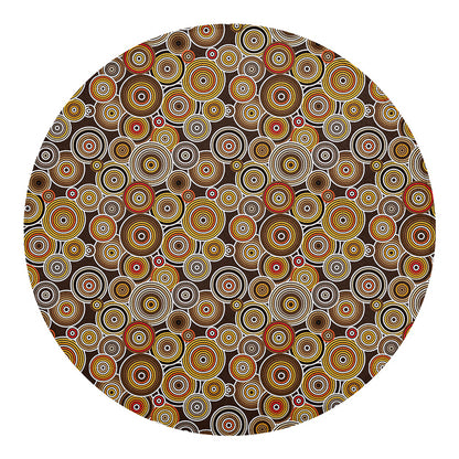 Aboriginal Art Dot Pattern Print Round Blanket