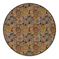 Aboriginal Art Dot Pattern Print Round Floor Mat
