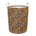 Aboriginal Art Dot Pattern Print Round Laundry Basket