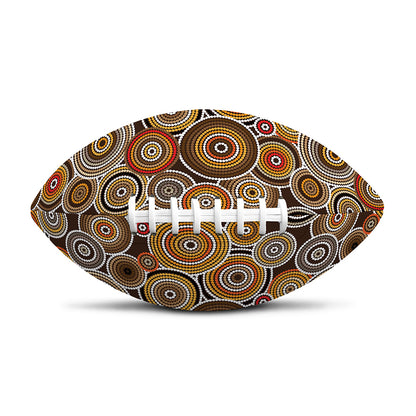 Aboriginal Art Dot Pattern Print Rugby Ball