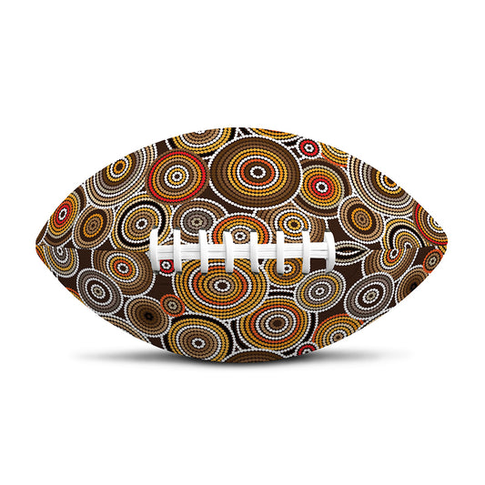 Aboriginal Art Dot Pattern Print Rugby Ball