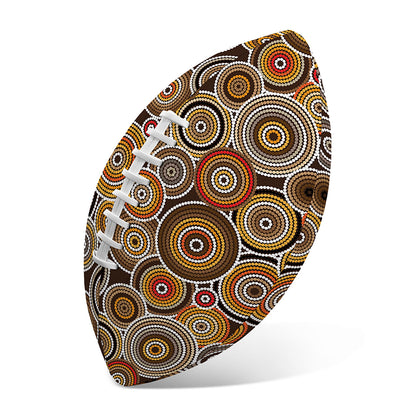 Aboriginal Art Dot Pattern Print Rugby Ball